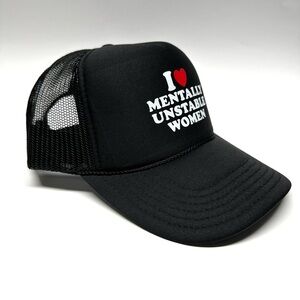 I Love Mentally Unstable Women Men’s Funny Adjustable Foam Mesh Trucker Hat